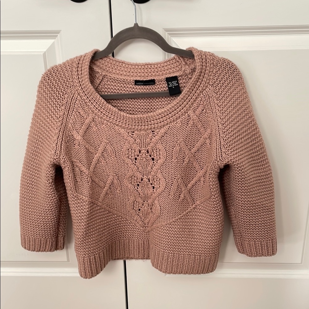 Blush, cropped wool sweater